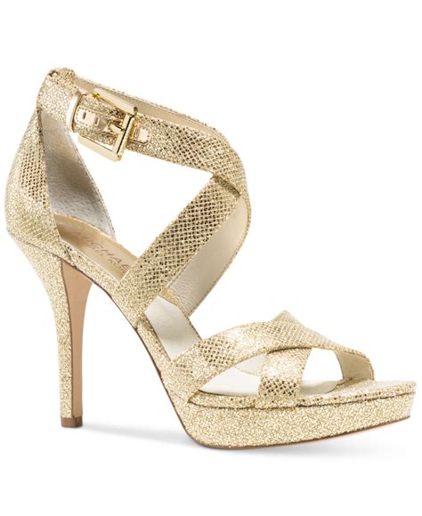 michael kors gold shoes|michael kors gold sandals heels.